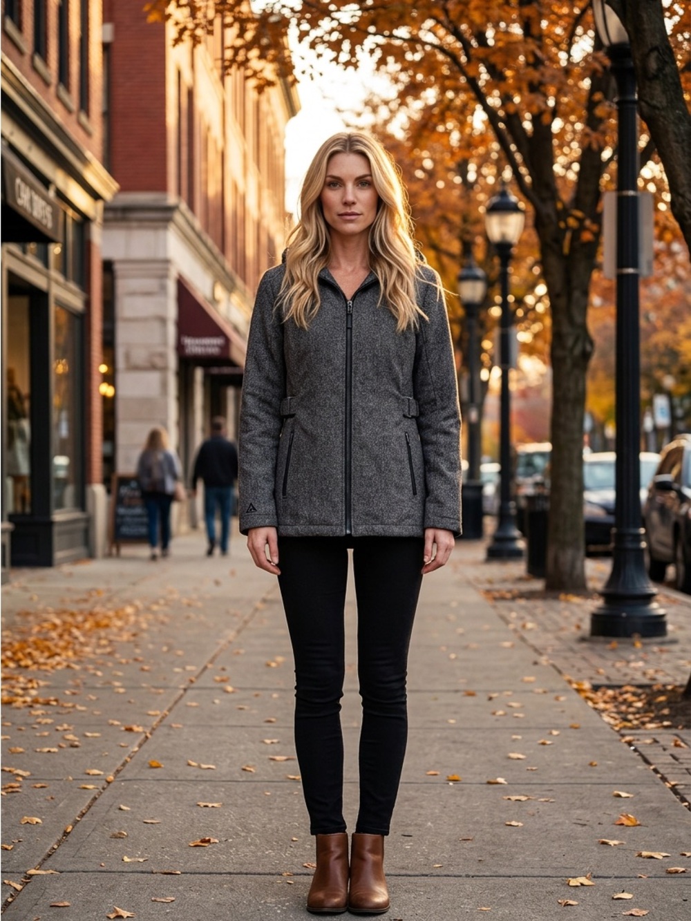 Gerry Weber Dark Gray Zip-Front Utility Jacket Large
